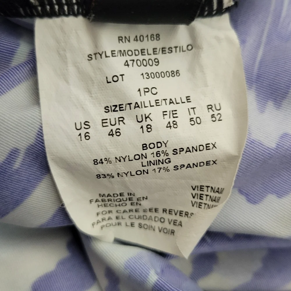 Kirkland By Miraclesuit Blue Tankini Women's Top Size 16 - Picture 4 of 4